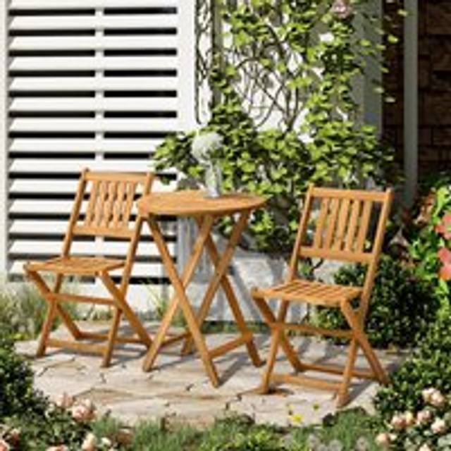 SHEIN MOF 3-Piece Folding Bistro Set, Outdoor Garden Metal Table And Chairs, Powder-Coated Steel, 4 Colours Available