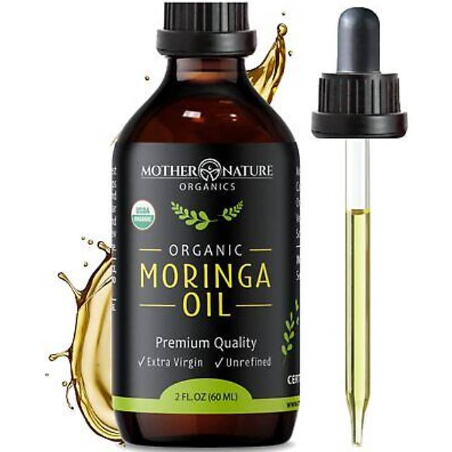 Moringa Oil  USDA Certified Organic 100 Pure Cold Pressed  Unrefined Gluten Free Oil 2oz  Natural Moisturizer for Skin Face Body  Hair  NonGMO  Vegan