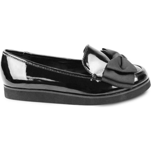 Where's That From Wheres Womens 'Fionna' Slip On Loafer Slider With Bow Detail - Black - Size UK 5