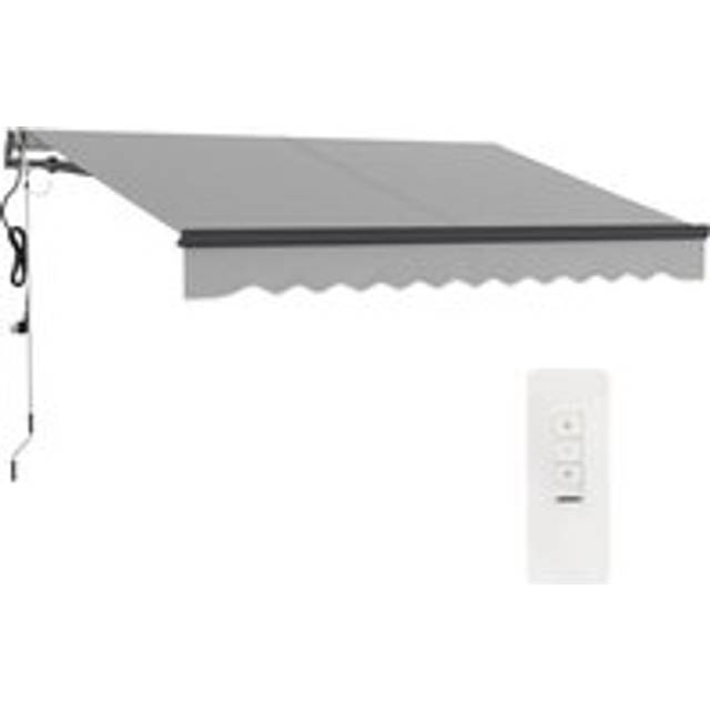 Outsunny 3.5 x 2.5m Light Grey Electric Retractable Awning