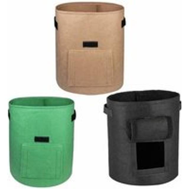 Lune - 3 Piece Potato Grow Bag with Window and Handle Breathable Grow Container