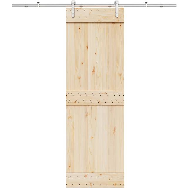 (200 cm) vidaXL Sliding Door Hardware Kit Sliding Barn Door Stainless Steel Silver
