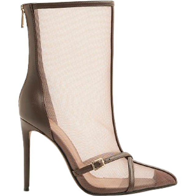 River Island Womens Brown Mesh Heeled Ankle Boots - 7