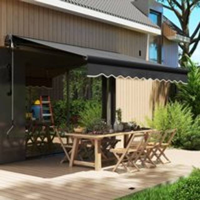 Outsunny 3.5 x 2.5m Dark Grey Electric Retractable Awning