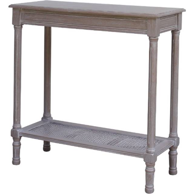 The Serene Rattan Collection Console Table - Wood - L35 x W80 x H80 cm - Grey