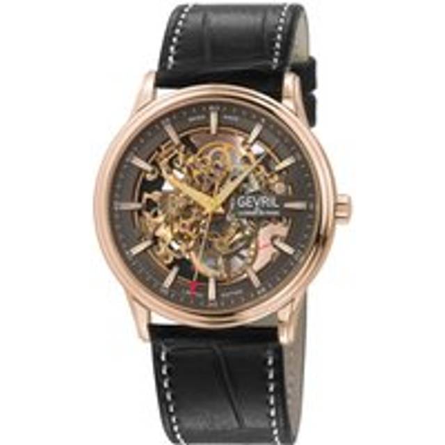 Five Points Skeleton 321.74.72 Swiss Made Automatic, Slim ETA 2892 Black Dial, Black Handmade Italian Leather Watch - One Size