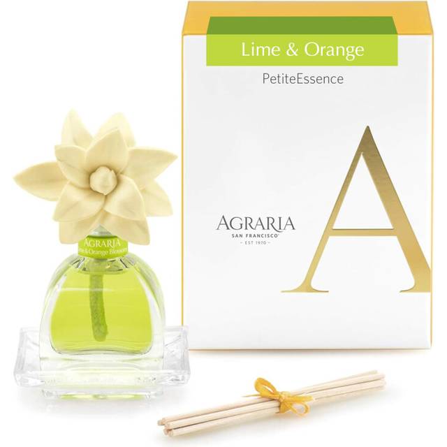 AGRARIA PetiteEssence Flower and Reed Diffuser Set  Hand Crafted Sola Flower Botanical Home Fragrance Diffuser  Scented Oil Reed Diffuser  Flower and