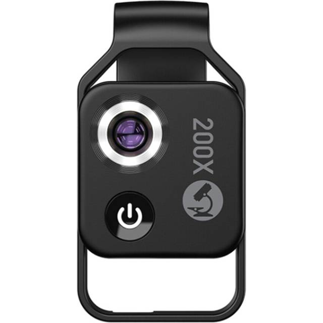 APEXEL 200X Magnification Microscope Lens NO CPL Mobile LED Light Mini Pocket Macro Lenses for iPhone All Smartphones black