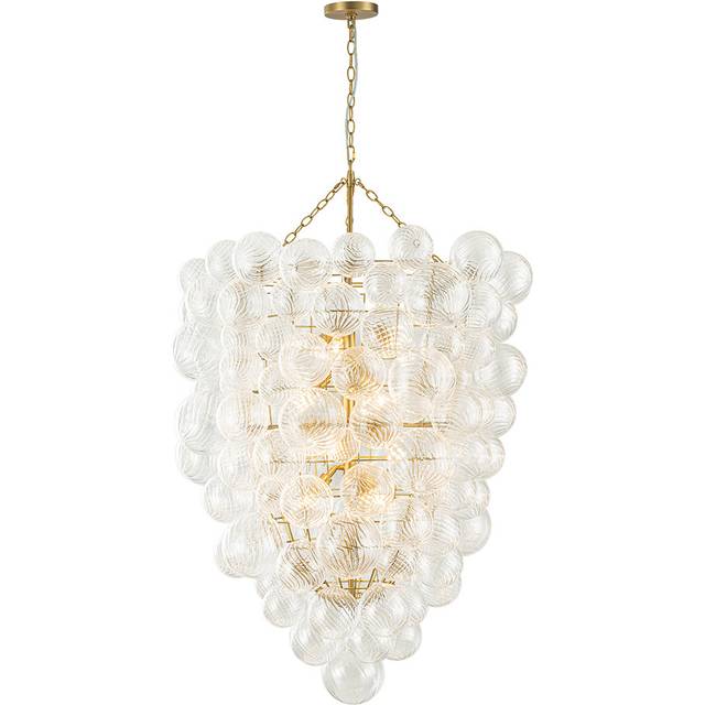 Bratton 12-Light Galss Bubble Chandelier Grape Cluster Ceiling Light - Brushed Gold (51.18cm H X 36.61cm W X 36.61cm D)