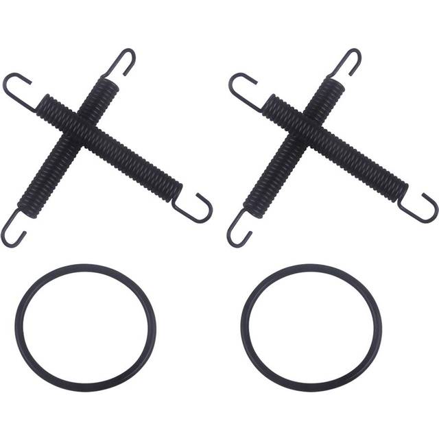 Motorcycle Exhaust Pipe Muffler Spring Exhaust Gaskets O-Ring Kit Stays Mounts Hangers Fit black