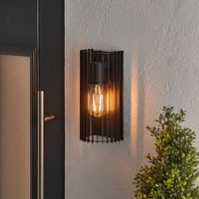 Reno Industrial Outdoor Metal Wall Light - Black