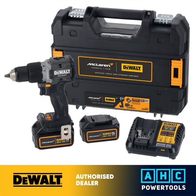 DeWalt McLaren DCD85MP1T-GB 18V XR Brushless Compact Combi Drill 1 x 5.0Ah
