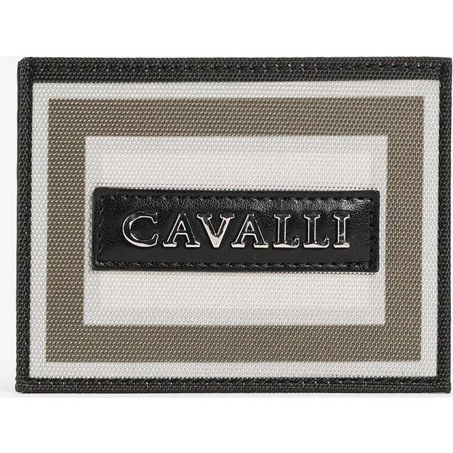 Roberto Cavalli Logo-plaque Striped Cardholder - Male Black