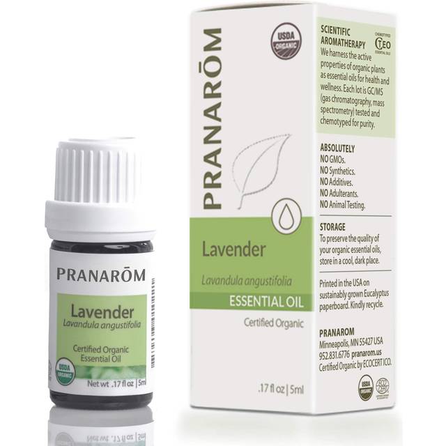 Pranarom USDA Certified Organic Lavender Essential Oil (5ml)  100% Pure Undiluted Therapeutic Grade from French Alps for Aromatherapy  Diffuser  Healt