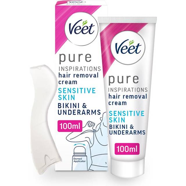 Pure Hair Removal Cream, 100ml, Bodycurv Domed Applicator, Sensitive Hair Removal Cream, Bikini Hair Removal, Underarm Hair Removal, Hydrates and