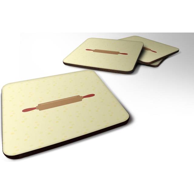 """""Caroline's Treasures Rolling Pin on Yellow Decorative coasters  3.5  Multicolor"""""