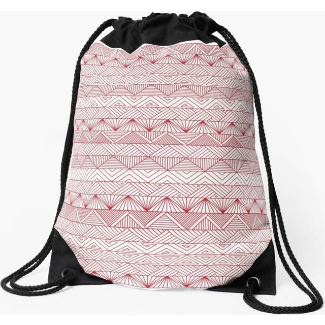 Drawstring Bag Triangle Pattern  Sport Gym Shoe Backpack