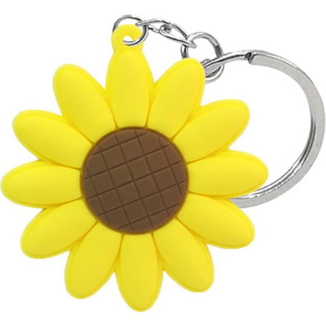 11PCS Avocado Cactus PVC Key Ring Keychain Organizer Sunflower Holder Desk Accessories Toy Pendant Office School Supply Xmas Gift