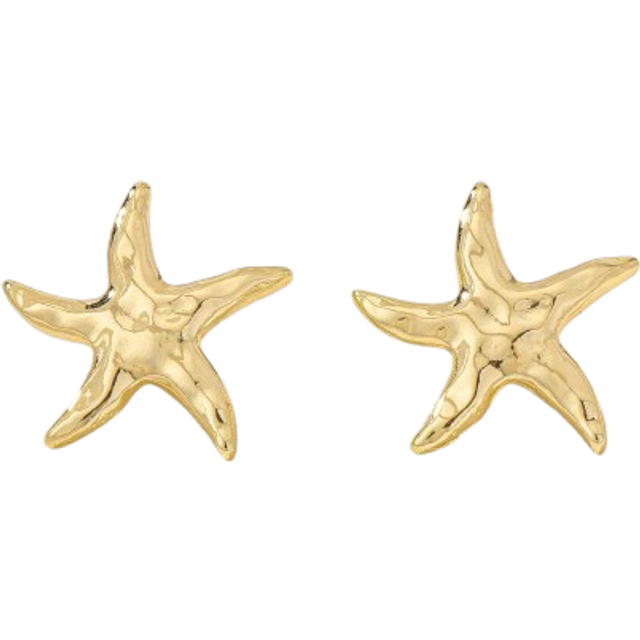 SHEIN 1pair Stylish Elegant Asymmetrical Starfish Stud Earrings With Ocean Theme