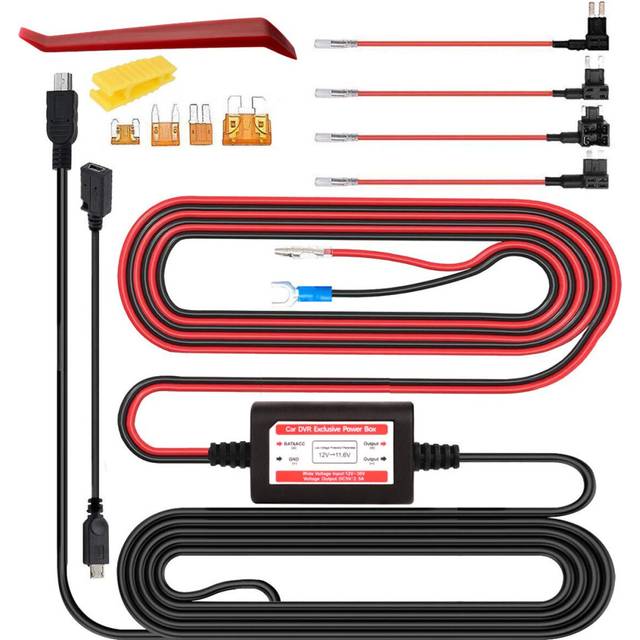 Dash Cam Hardwire Kit, Mini/Micro USB Hard Wire Kit for Dashcam, 12V-24V to 5V Car Dash Camera Charger Power Cord, ACU/ACS/ACN Mini/ACZ Micro 2 Fuse,