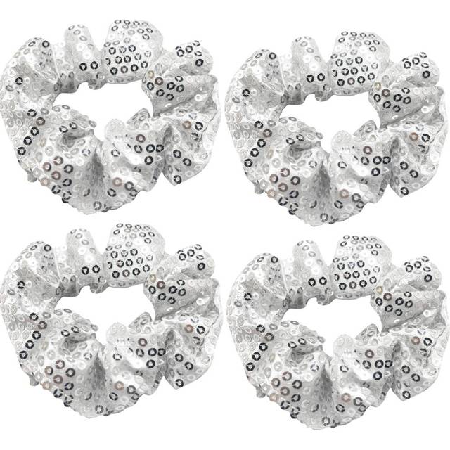 4 Pack Sparkly Sequin Slap Bracelet Sleepover Party Hair Scrunchies Po