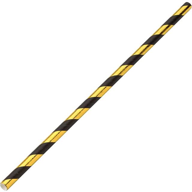 Utopia Gold & Black Paper Straws 8inch - Pack of 250 - Eco-Friendly Paper Straws