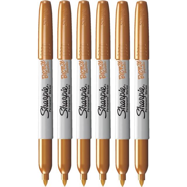 Metallic Permanent Markers - Fine Point - Bronze - Pack of 6