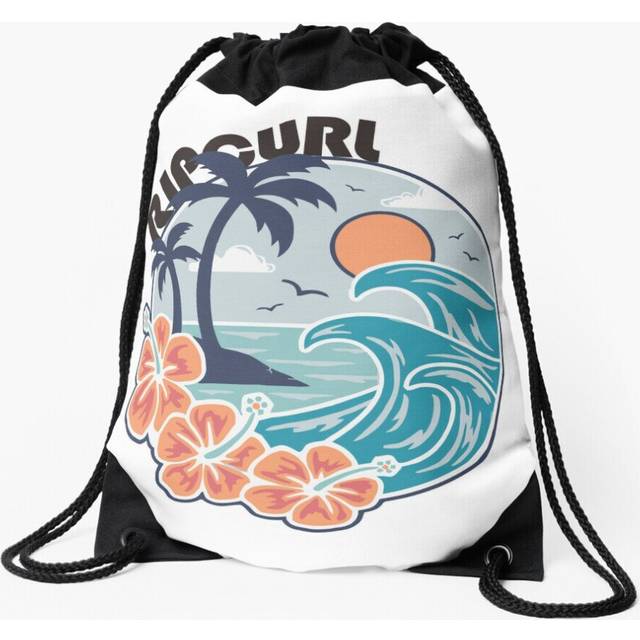 Drawstring Bag summer beach curl Sport Gym Shoe Backpack