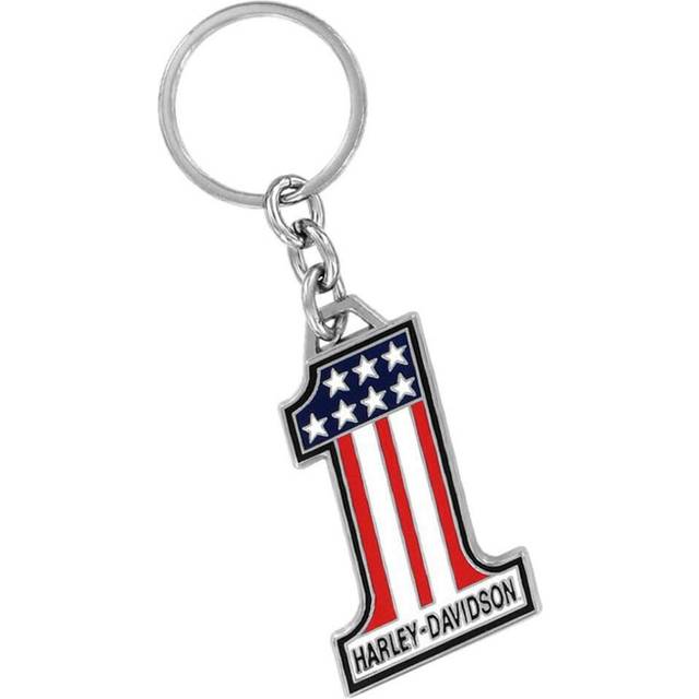 Harley-Davidson Colored Bar & Shield Keychain Key Ring Chain Tag Fob H