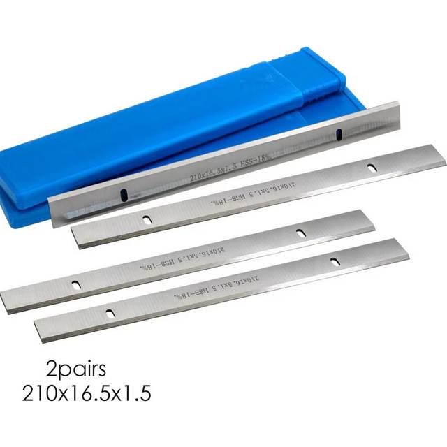 2 Pairs 210mm HSS Thickness Planer Blade 210x16.5x1.5mm Jointer Knife for Scheppach Einhell Erbauer Woodworking Tool Accessories