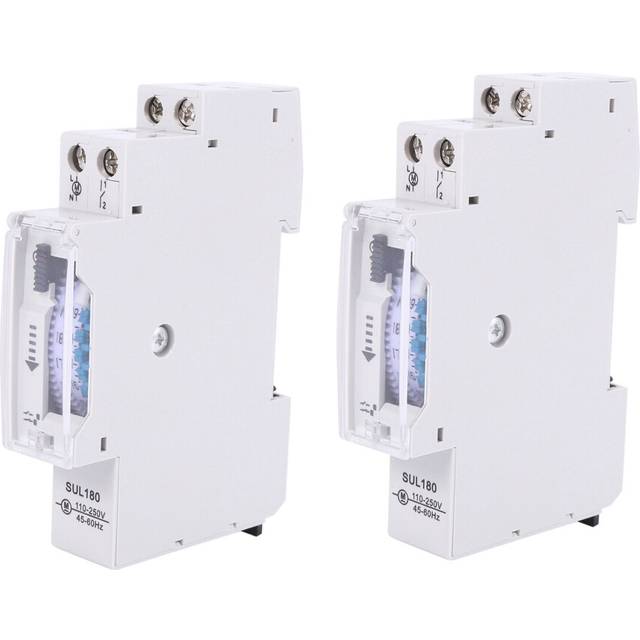 2X SUL180a 15 Minutes Mechanical Timer 24 Hours Programmable Din Rail Time Switch Relay Analysis Instruments New