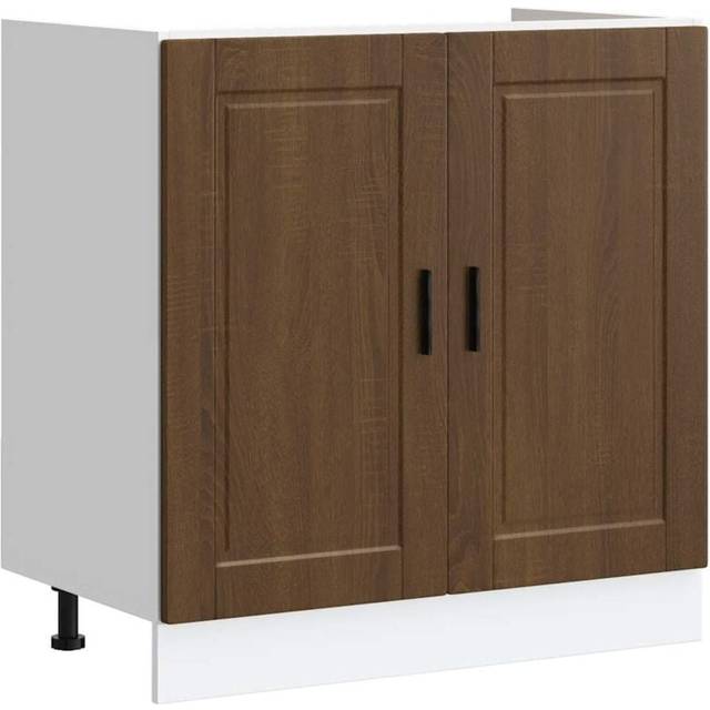 vidaXL Sink Base Cabinet "Porto" Brown Oak 80x46x81.5 cm Engineered Wood