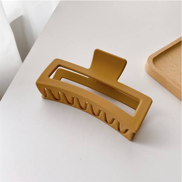 (Ceramic Yellow) Versatile 13cm Large Shark Hair Clutch In Rich Solid Colors For Everyday Use