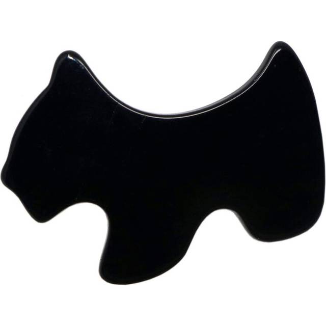 French Amie Scottish Dog Puppy Black Small 2 Celluloid Handmade Hair Clip Barrette for Women and Girls  Made in France (Black)