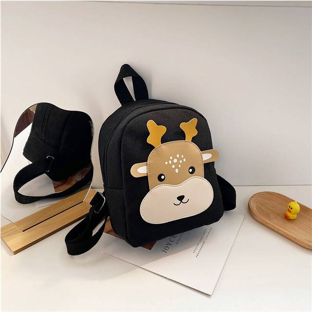 (Black) Durable And Adorable Animal Theme Backpack For Toddlers Lightweight