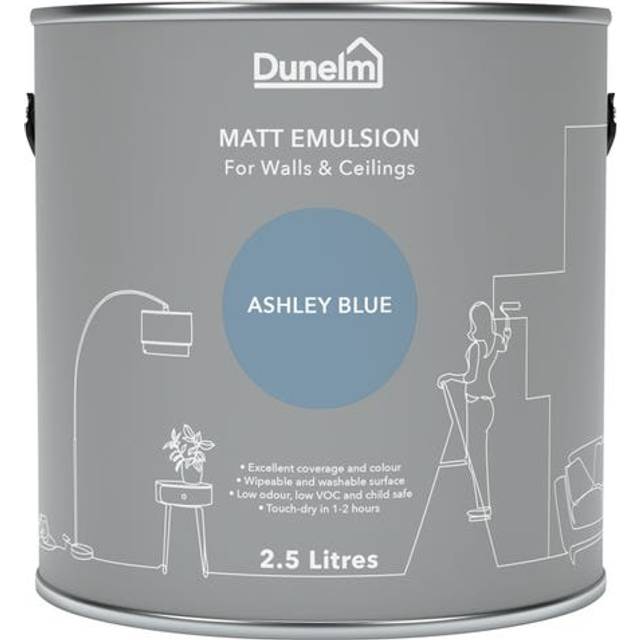 Dunelm Ashley Blue Matt Emulsion Paint - Ashley Blue Paint