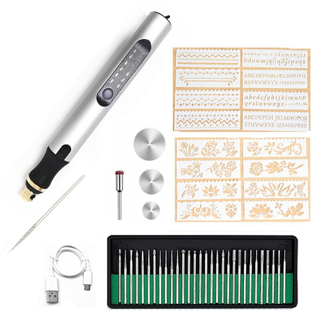 Electric Engraving Pen Tool Set Micro-Engraver DIY Rotary for Carving,Wood,Metal,Ceramic