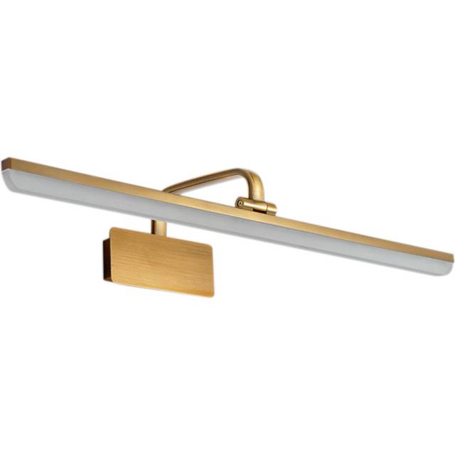 Falkland Brushed Gold Rectangular LED Bathroom Wall Light Bath Bar (13cm H X 60cm W X 21cm D)