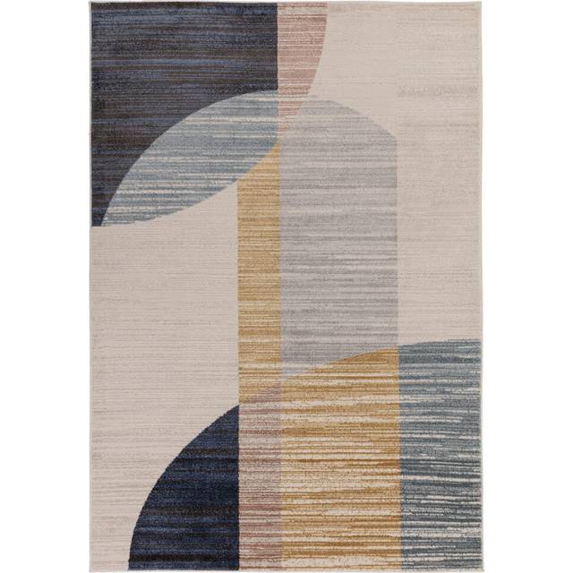 Deboran Blocks Cream/Multi Area Rug - Blue;Yellow (Rectangle 200 x 275 cm)
