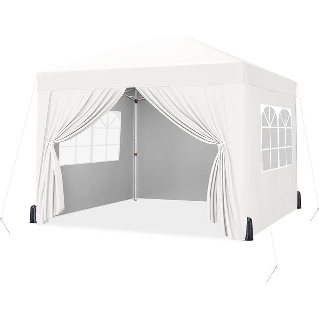 Iron Pop-Up Gazebo - White (263.5cm H x 200cm W x 200cm D)