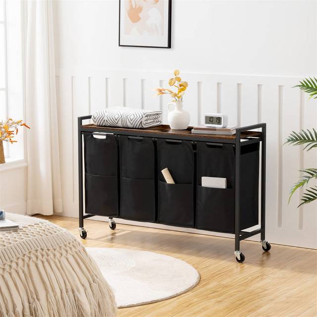 Laundry Cart - Black;Brown;Black;Brown (480.64cm H X 280.67cm W X 83.82cm D)