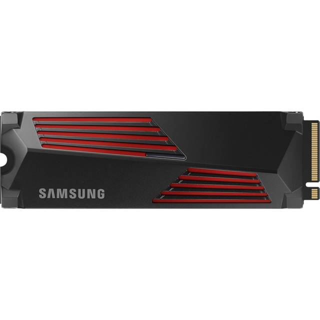 Samsung Memorie MZ-V9P2T0G 990 PRO SSD inomhus med 2 TB kylfläns, kompatibel med Playstation 5, PCIe Gen 4.0 x4 NVMe M.2
