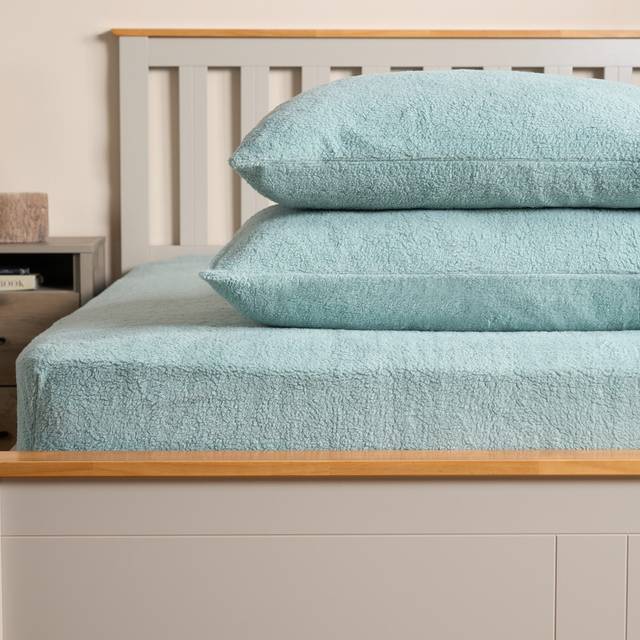 OHS Teddy Fleece Pillowcases - Duck Egg - Blue