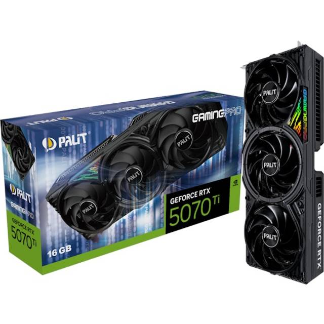 Palit GeForce RTX 5070 Ti GamingPro-S, GeForce RTX 5070 Ti, 16 GB, GDDR7, 256 bit, 7680 x 4320 pixlar, PCI Express 5.0