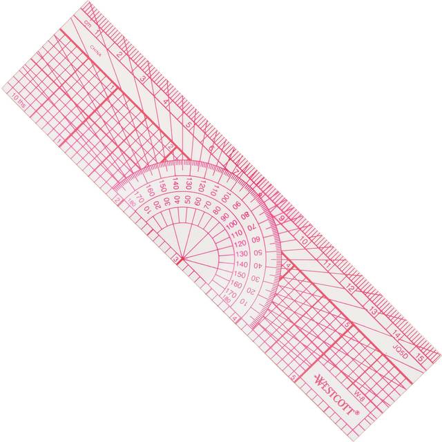 Westcott W-8 Engineers Protractor Ruler 6 in