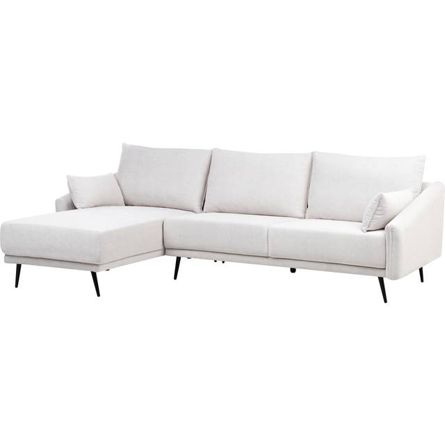 Beliani Right Hand Fabric Corner Sofa Off White Varde, White
