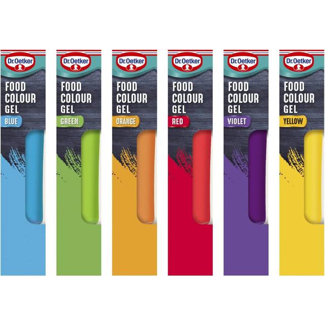 Rainbow Food Colouring Set of 6 Colours, Concentrated Gel Food Colouring, Easy to Use Squeezy Tubes, Transform Plain Cakes Into Bright, Eye-Catching
