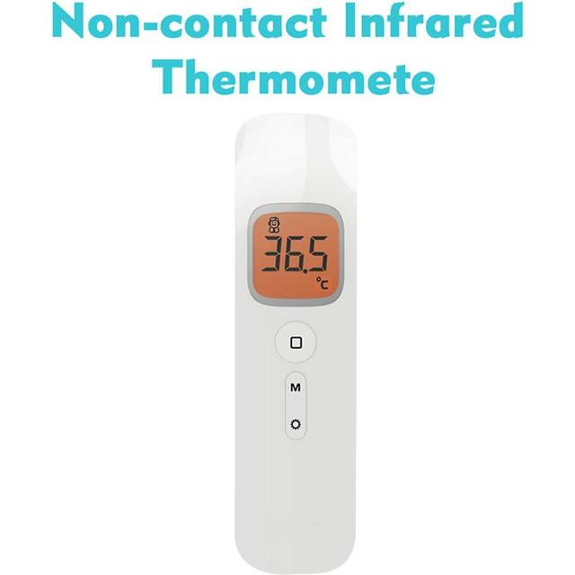White Multifunctional Non-contact Ir Infrared Thermometer Hand-held Digital Lcd Forehead Temperature Measurement Household Portable Temperature Measur