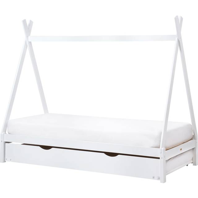 Beliani Kids Trundle Bed Pine Wood Talmontiers 90 X 200 Cm Eu Single White, White