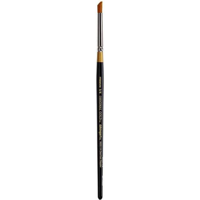 KINGART Premium Original Gold 985014 DEERFOOT STIPPLER  Synthetic Series Artist Brush  Golden Taklon Hair  Short Handle  for